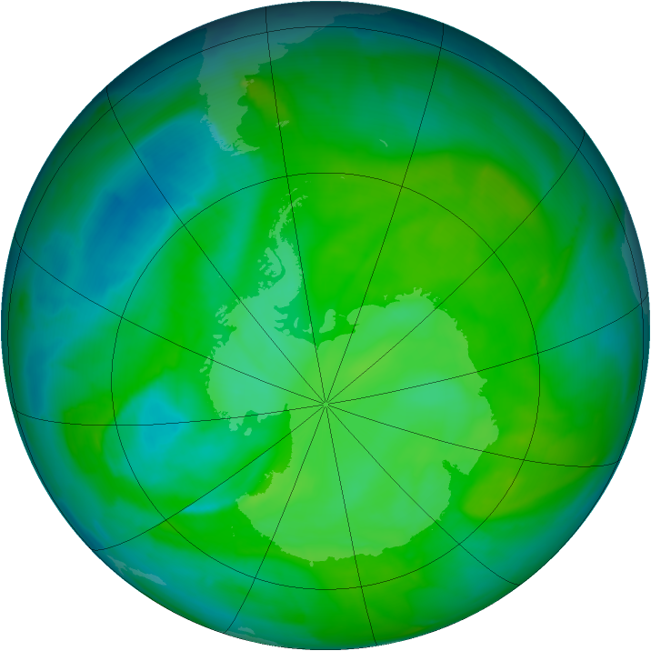 Antarctic ozone map for 02 December 2013